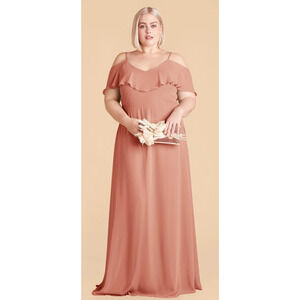 Birdy Grey Jane Convertible Dress Chiffon Womens 2X Dusty Rose Bridesmaid Flawed